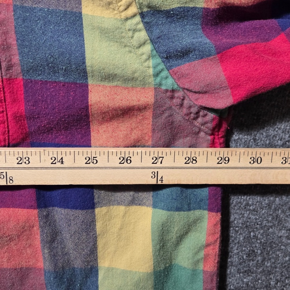 ORVIS AUTUMN PLAID MULTI-COLOR MENS FLANNEL BUTTON SHIRT 100% COTTON 2XL - Picture 5 of 7